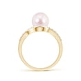 thumbnail image 2 of ANGARA Solitaire Japanese Akoya Cultured Pearl Bypass Ring with Diamonds in 14K Yellow Gold for Women | June Birthstone, Birthday, Anniversary, Jewelry Gift for Women | Pearl Ring, 2 of 8