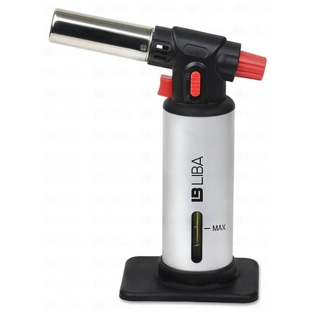 LiBa Professional Chefs Culinary Torch Kitchen Food Cooking Blow Torch Butane Brazing Silver Creme (Best Glass Blowing Torch)