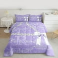 thumbnail image 2 of Manfei Initial Alphabet R 2pcs Bedding Comforter Set for Kids Teens,Purple Bling Glitter Twin Comforter Sets,Flower Bow-Tie Butterfly Breathable Bedding Set,Lightweight Room Decor,Reversible, 2 of 8