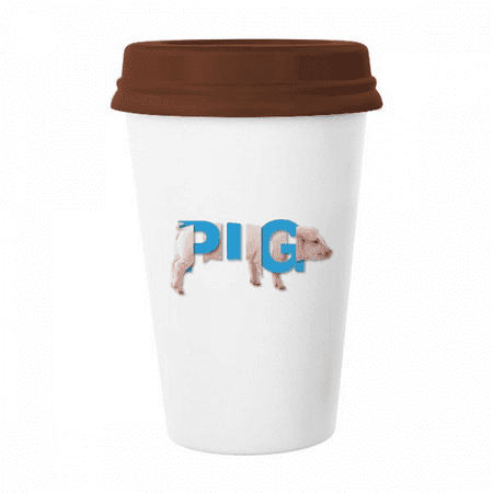 

Pig Livestock Rural Food Mug Coffee Drinking Glass Pottery Cerac Cup Lid