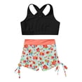 thumbnail image 3 of Manyakai Kids Girls 2 Piece Swimsuit Beachwear Sport Crop Tank Top and Swim Trunks Shorts Booty Orange 16, 3 of 7