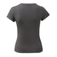thumbnail image 3 of LINGLANG Womens Basic Short Sleeve Crew Neck T Shirt Slim Fit Tees Summer 2026 Y2k Going Out Fitted Top Cute Tight Shirts, 3 of 4