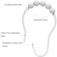 thumbnail image 3 of LAICAIW Shower Curtain Rings, Decorative Shower Curtain Hooks Rust-Resistant Stainless Steel Shower Curtain Hooks Rings for Bathroom Shower Rod-Set of 12, Polished White, 3 of 7