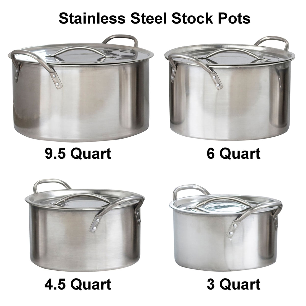 8 Piece Stainless Steel Stock Pot Set