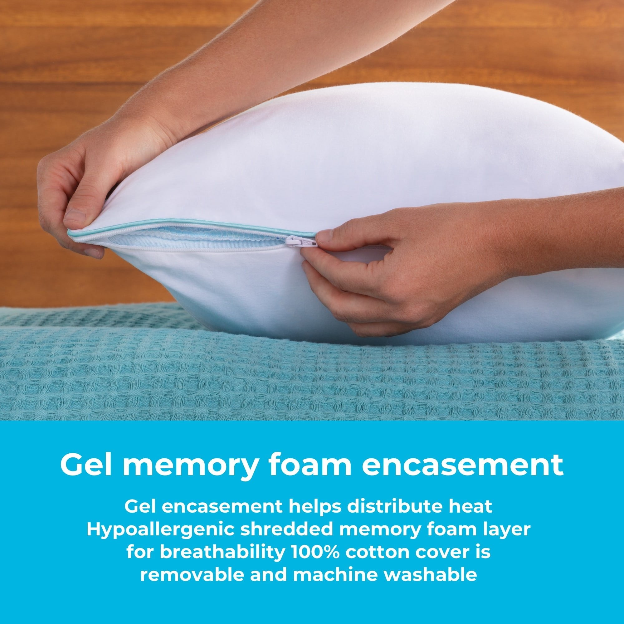 Linenspa Essential Encased Shredded Memory Foam Pillow, King