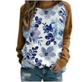 thumbnail image 1 of PENGXIANG Sweat-Shirt à Col Rond pour Femmes Imprimé Floral Pull-Over Décontracté Sweat-Shirt Mou Automne Vêtements, 1 of 3