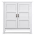 thumbnail image 3 of Simpli Home Burlington 30 inch Wide Solid Wood Transitional Low Storage Cabinet in White, 3 of 10