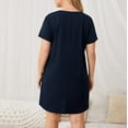 thumbnail image 6 of Wyongtao Womens Nightgown Plus Size Short Sleeve Sleep Dress with Pockets for Sleeping Nightgown Soft Nightdress,Navy XXXXL, 6 of 6