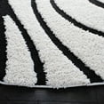 thumbnail image 3 of SAFAVIEH Florida Tamzen Abstract Shag Area Rug, Ivory/Black, 10' x 10' Round, 3 of 10