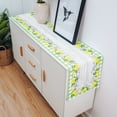 thumbnail image 5 of Table Runner Dresser Scarves 70 Inch Long, Rustic Watercolor Sketch Lemon Fruit Linen Dining Table Runners Green Lattice on Farm Wood Barn Tabletop Scarf for Wedding Holiday Party Kitchen, 5 of 7