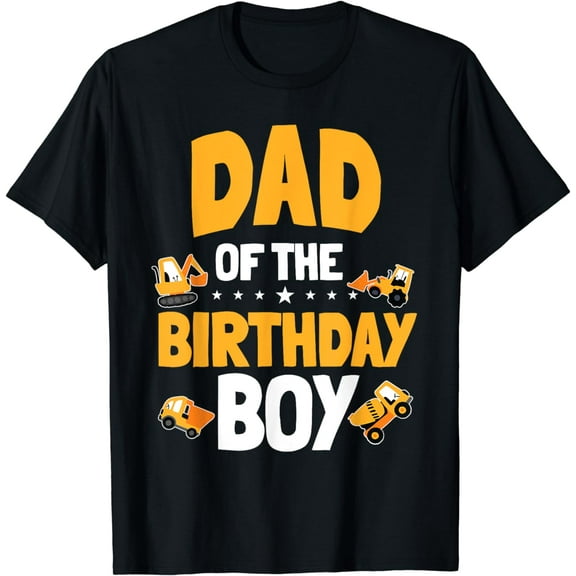 Dad of the Birthday Boy Construction Worker Bday Party T-Shirt