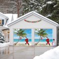 thumbnail image 4 of Fsddascl 7 x 8 Ft Christmas Garage Door Cover, Coastal Christmas Santa Large Garage Door Banner, Xmas Stocking Palm Tree Beach Hanging Garage Mural Background for Indoor Outdoor Xmas Party Supplies, 4 of 9