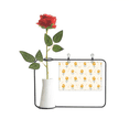 thumbnail image 1 of Yellow Flower Rose Pattern Artificial Rose Flower Hanging Vases Decoration Bottle, 1 of 3