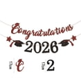 thumbnail image 2 of 7In 2026 Graduation Banners Party Decorations, Graduation Banners Garland for Congratulation Graduations Party Supplies, School, Home, Car Decorations (Black1), 2 of 5