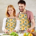 thumbnail image 3 of Yellow Lemon Fruit Flowers Pink Pattern Apron-Garden Aprons for Women with Pockets-Cotton Linen Waterproof Kitchen Cooking Gardening Aprons Adjustable for Kitchen,Cooking,BBQ and Salon 33x27 Inch, 3 of 4