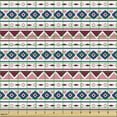 thumbnail image 2 of Ambesonne Ethnic Fabric by the Yard Upholstery, Pattern Triangles, 1 Yard, Pale Pink Dark Blue, 2 of 5