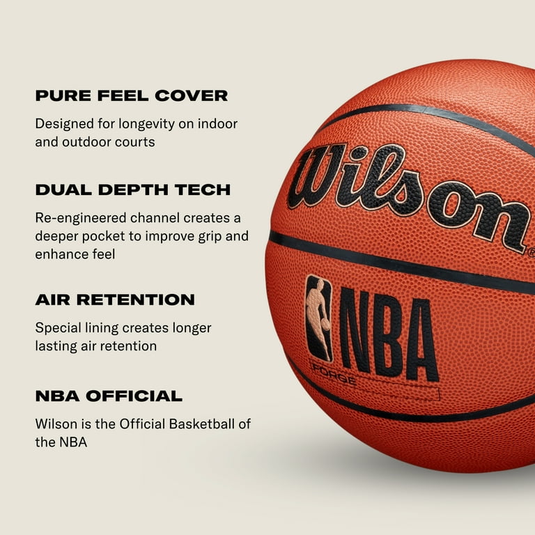 Wilson NBA Forge Indoor Outdoor Basketball 29.5 inches Blue Grey