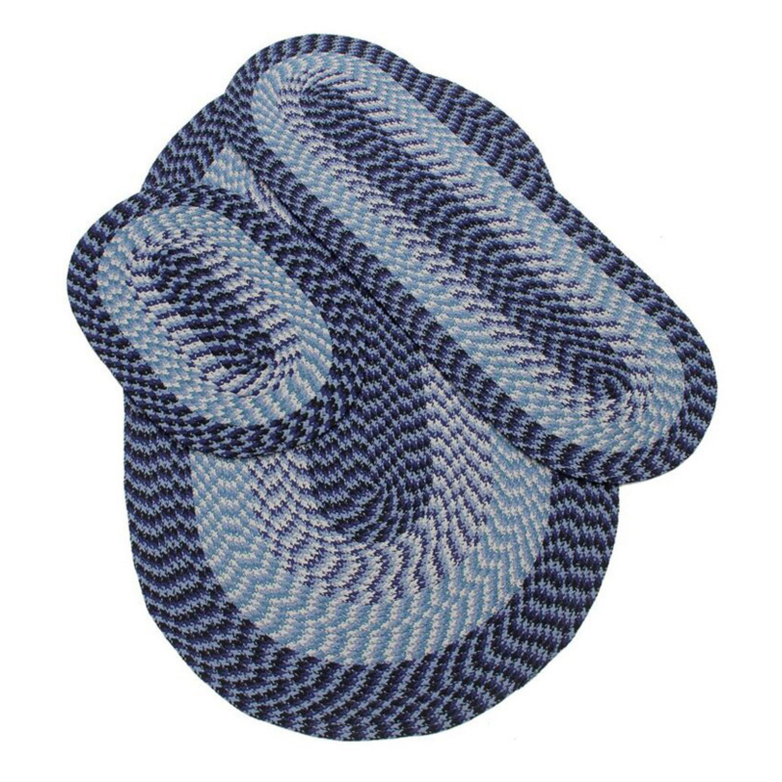Better Trends Alpine Braided Rug 3PC Set Navy Striped (36" X 54"18