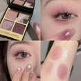 thumbnail image 1 of Compact 4-Color Eyeshadow Palette Kit: Shimmer & Matte Finishes, Black, Gold & Earth Tones for Travel, Portable Makeup Set, 1 of 8