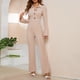 thumbnail image 3 of Mono De Mujer Mono De Pantalones Largos Mono Informal Mono De Ajuste Holgado Mono De Color Puro ANGGREK Albaricoque, 3 of 6