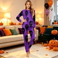 thumbnail image 2 of Halloween Family Matching Pajamas Sets, Halloween Family Loungewear, Ghost Printed Holiday PJS Sleepwear, Spooky Season Family Uniform Home Pajamas for Indoor Leisure Halloween Party for Family, 2 of 6
