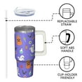 thumbnail image 3 of Halloween Tumbler, Gothic Skull Cup 30oz with Handle and Straw, Spooky Gift Travel Coffee Insulated Mug, 3 of 5