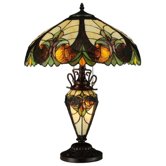 Meyda Tiffany 134528 Sebastian 2 Light 24" Tall Hand-Crafted Table Lamp - MultiColor
