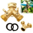 thumbnail image 4 of QHUDLV Hiessgozy Hose Splitter 2 Way, 3/4 Tap Y Splitter 2 Way Brass Garden Tap Splitter 2 Way Garden Hose Connector for Outdoor, Garden, Courtyard, Lawn, Kitchen, 4 of 9