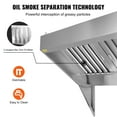 thumbnail image 4 of VEVOR Commercial Exhaust Hood 8ft Food Truck Hood Exhaust 201 Stainless Steel, 4 of 9
