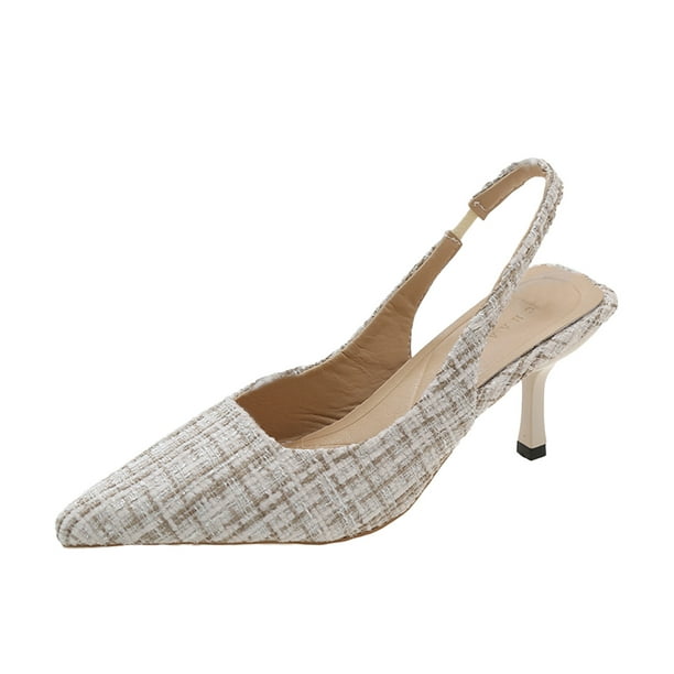 Amzcrzy Zapatos de mujer,Zapatos de mujer,Zapatillas de mujer, Sandalias de mujer con hebilla de una sola línea y tacones finos y puntiagudos. Sandalias Mujer Zapatillas De Casa
