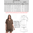 thumbnail image 6 of PINKSIR Women’s Plus Size Pajama Set – Button Down Short Sleeve Top & Drawstring Shorts with Pockets, Leopard, 6 of 8