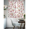 thumbnail image 5 of Pink Ombre Spring Floral Semi Sheer Curtains 72 Inch Length 2 Panels Set, Summer Flowers Botanical Sheer Kitchen Curtain Privacy Voile Window Curtain for Living Room Bedroom Rod Pocket Drapes, 5 of 7
