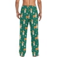 thumbnail image 2 of HPINK-T Xmas Corgi Green Pajama Pants for Men Pajama Bottoms Sleep Lounge Pjs Pants, 2 of 7