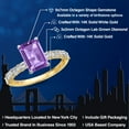 thumbnail image 2 of Gem Stone King 14K Two Tone Gold Purple Amethyst and Lab Grown Diamond Engagement Ring for Women | 3.22 Cttw | Emerald Cut 9X7MM | Gemstone February Birthstone | Size 9, 2 of 6