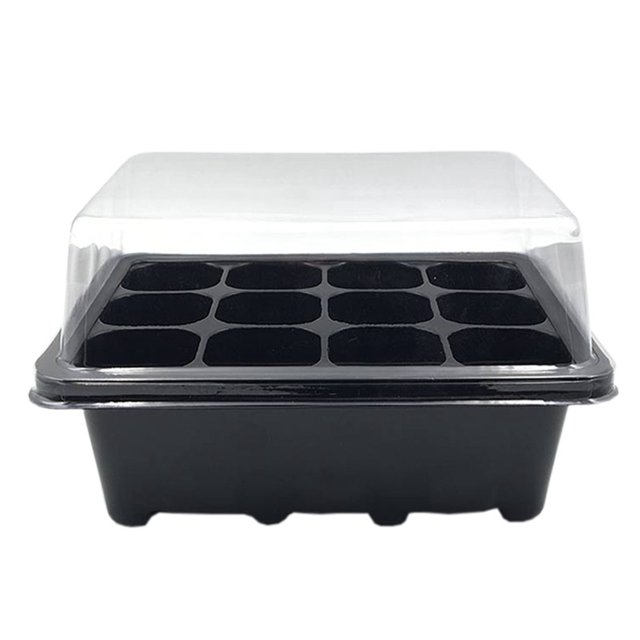 Coofit 10 Sets Plant Growing Tray 12-Cell Creative Plastic Seed Tray Plant Grow Tray