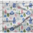thumbnail image 2 of Soimoi Watercolor Floral Printed,Cuddle Minky Fabric, Sewing Fabric by The Yard 56 Inch Wide,Decorative Plush Soft Fabric, Baby Garments, Toys and Blankets, Blue & White, 2 of 5