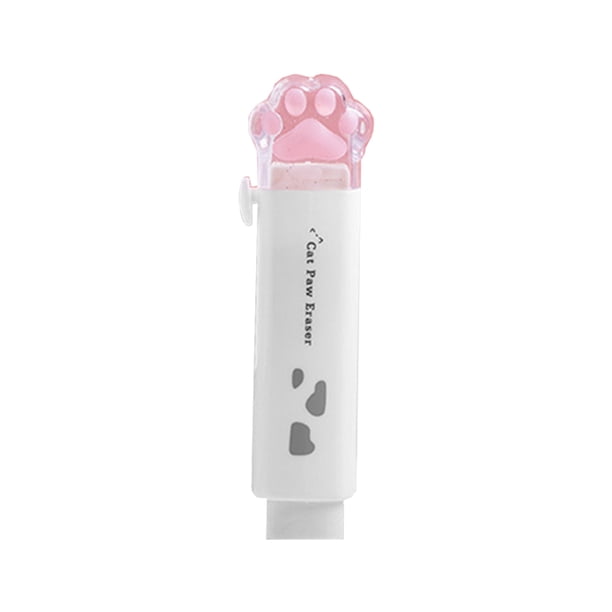 Borrador de garra de gato de dibujos animados retráctil lindo lápiz borrador útiles escolares (blanco) Likrtyny Libre de BPA