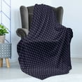 thumbnail image 4 of Damask Soft Flannel Fleece Throw Blanket, Middle Eastern Style Flower Branches Swirly Ethnic Revival Motif, Cozy Plush for Indoor and Outdoor Use, 70" x 90", Indigo Dark Khaki, by Ambesonne, 4 of 5