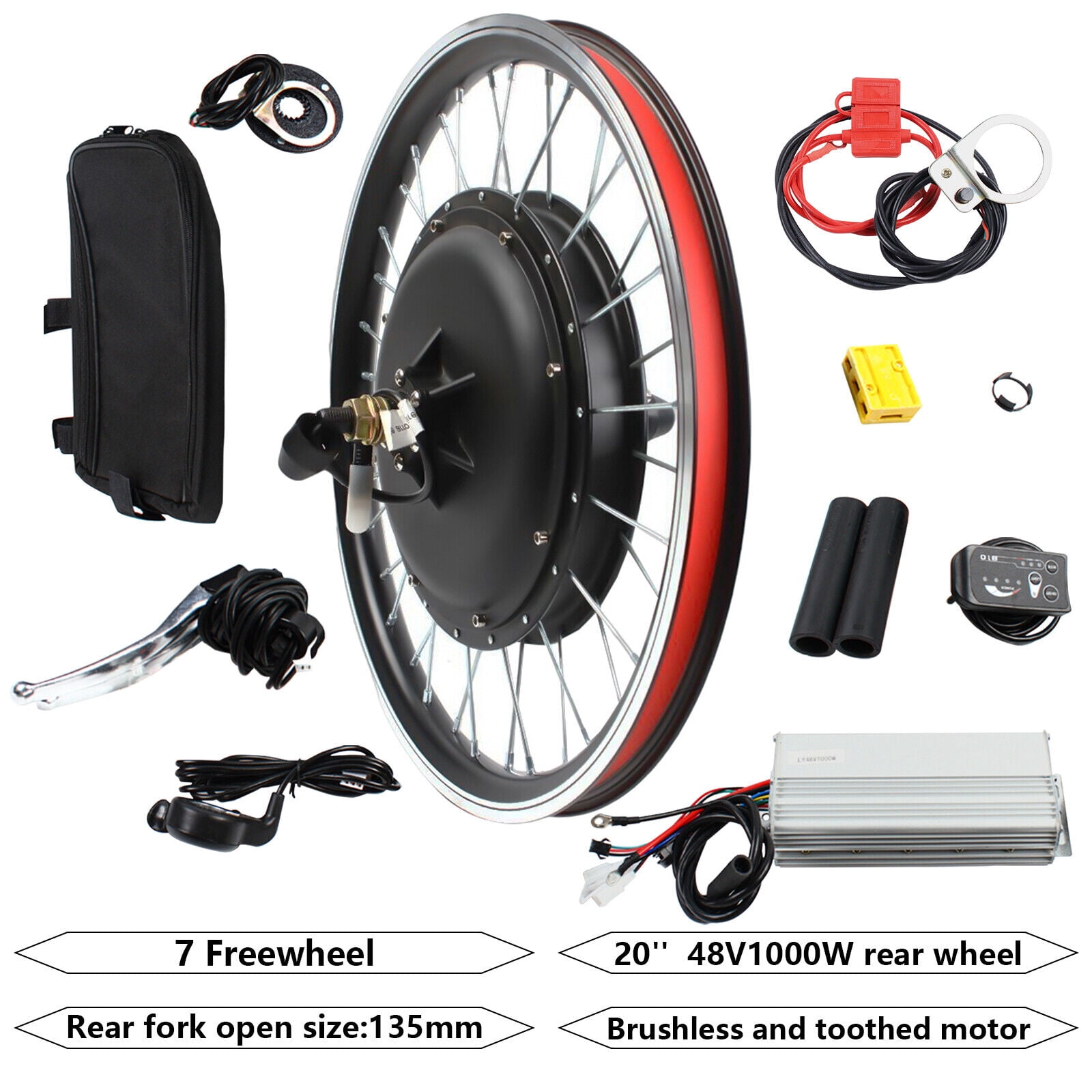 20" EBike Bicycle Conversion Kit 1000W Electric Front / Rear Wheel Hub Motor