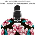 thumbnail image 4 of Square 2Pack PU Leather Tropical Black Floral Cruise Luggage Tag with Privacy Cover and Name ID Tag for Travel Handbags Backpacks Luggage Tags, 4 of 6