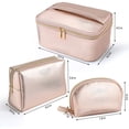 thumbnail image 3 of Cosmetiqueras para Maquillaje 3Pcs Portátil Bolsa de Maquillaje Impermeable Multifuncional con Cremallera de Oro Organizador Estuche Maquillaje, 3 of 4