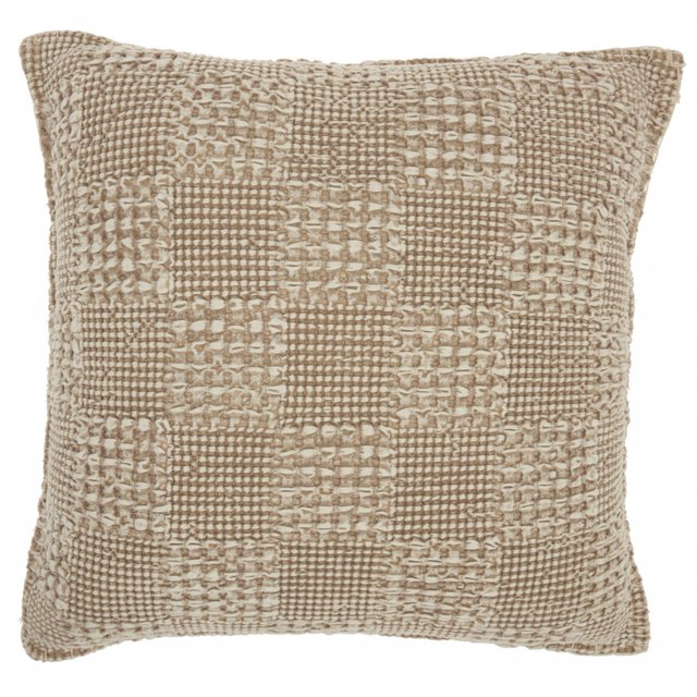 homeroots Décor 386294 Beige Carrés Texturés Jeter Oreiller
