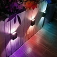 thumbnail image 6 of 2 Pack LED Solar Fence Light, Outdoor Solar Powered Wall Lamp Up and Down Lighting, IP65 Waterproof for House Deck Step Patio Garden Decor (Colored Light), 6 of 11