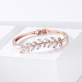 thumbnail image 5 of Pulseras de plata para mujer, delicadas pulseras de hojas de cristal, pulseras de boda para novias, regalo de joyería hecho a mano simple, 5 of 5