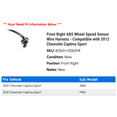 thumbnail image 2 of Front Right ABS Wheel Speed Sensor Wire Harness - Compatible with 2012 Chevy Captiva Sport, 2 of 2