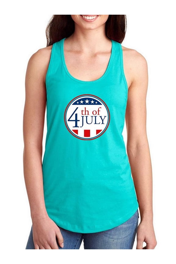 4Th Of July Stamp Racerback Tank Women -Image by Shutterstock, Female Medium