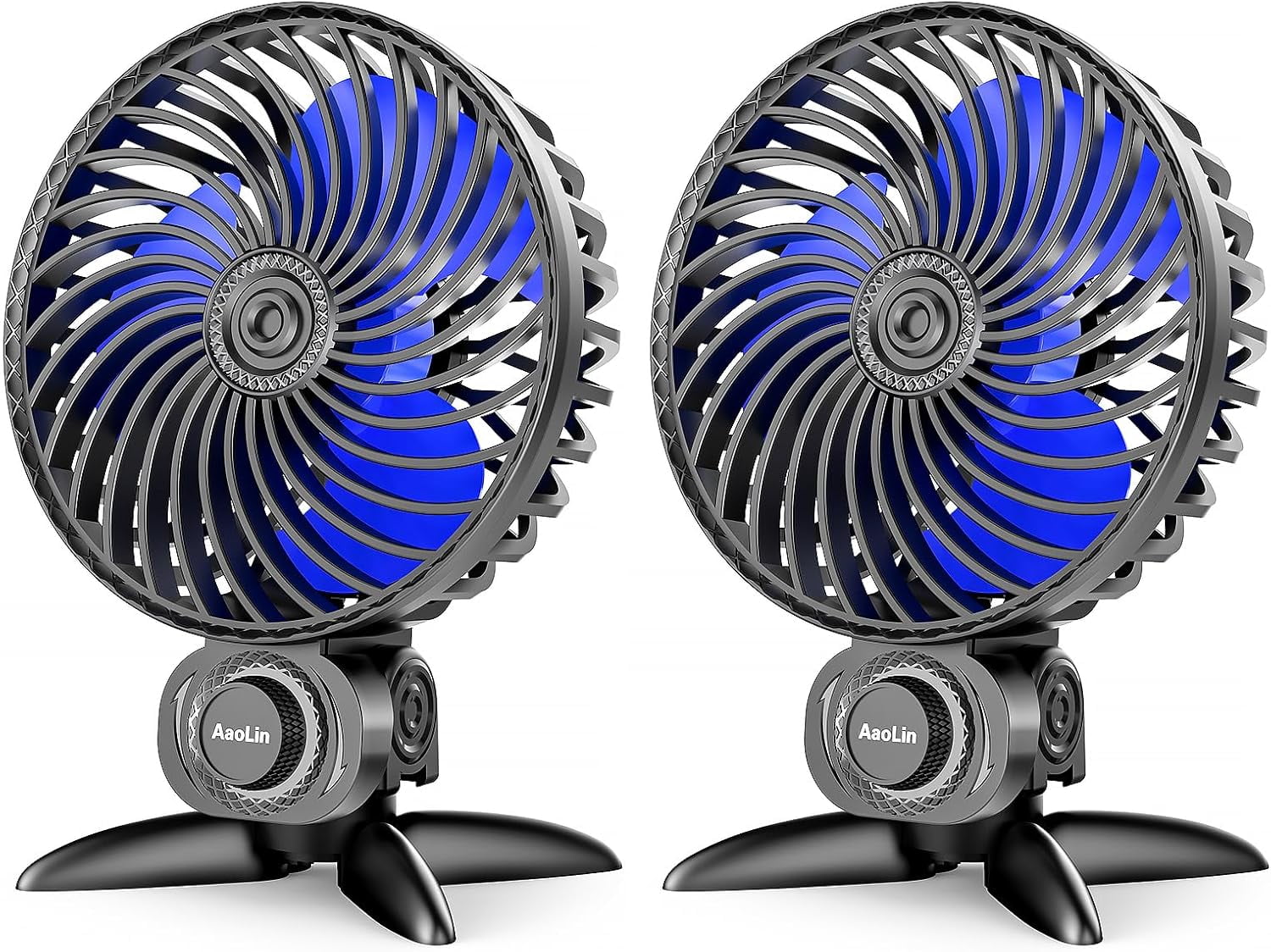 SHIQI-2 Pack USB Small Fan, Desk Fans with CVT Variable Speeds, Strong ...