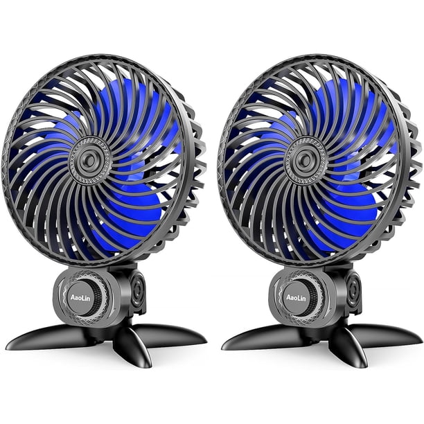 Small Fan Disc SHIQI-2 Pack USB Small Fan, Desk Fans with CVT Variable Speeds, Strong ...