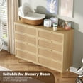 thumbnail image 4 of Ataucjin 8 Drawer Dressers for Bedroom, Rattan Dresser with Deep Drawers, Large Chest of Drawers for Closet with Wide Top, Long Wooden Dresser for Living Room, Hallway, Kids Room, 4 of 7