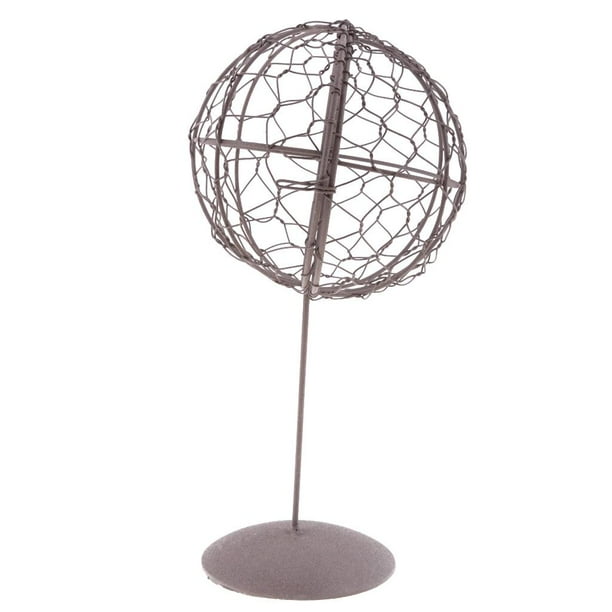Maceta rústica de metal con forma de corona de alambre, maceta colgante para suculentas, soporte para plantas de jardín Forma de bola con soporte